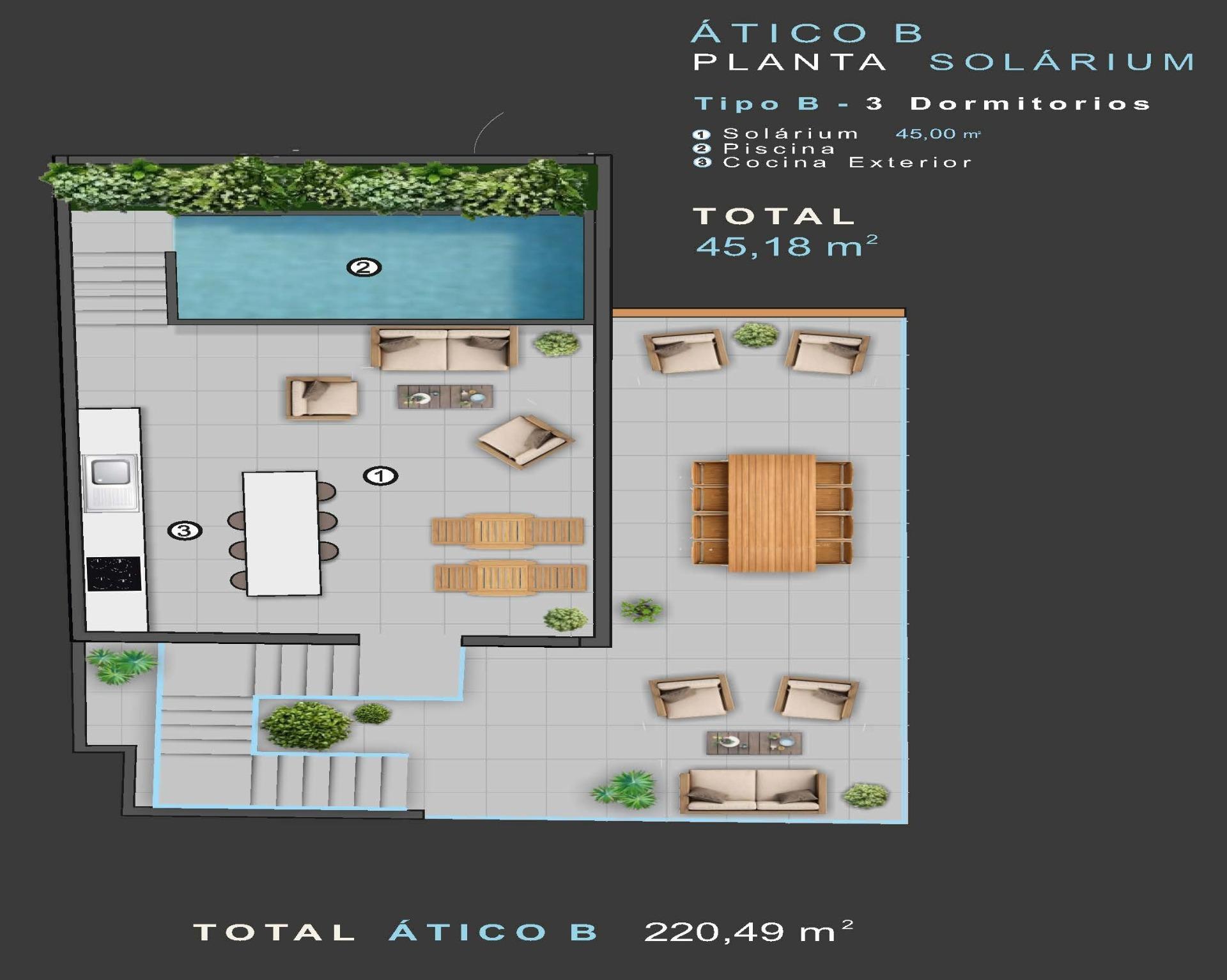 For sale - 3 Bedroom 2 Bathroom Penthouse in Torrevieja - Centro  - Alicante