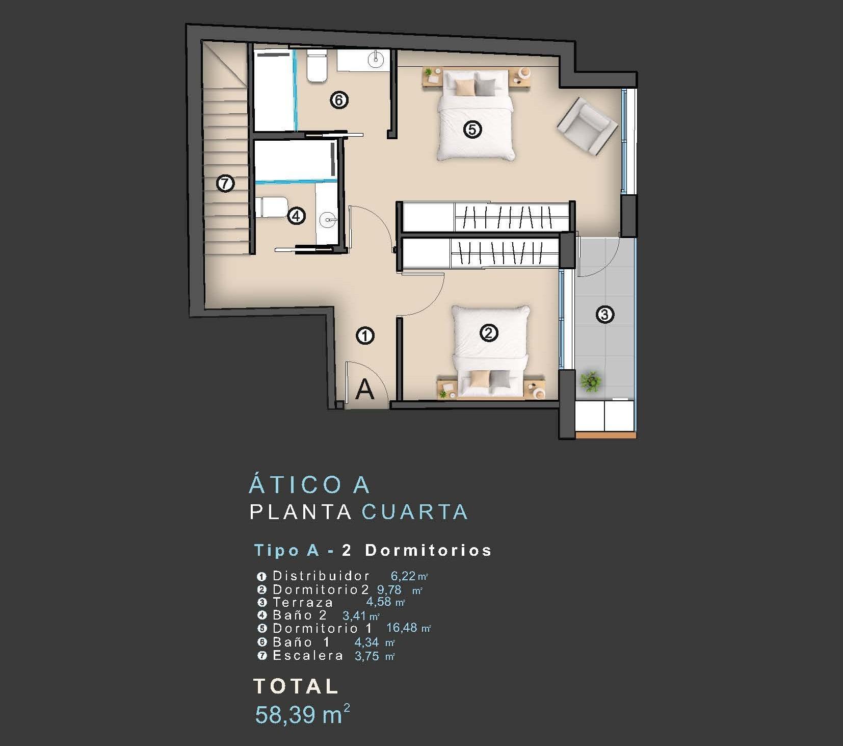 For sale - 2 Bedroom 2 Bathroom Penthouse in Torrevieja - Centro  - Alicante