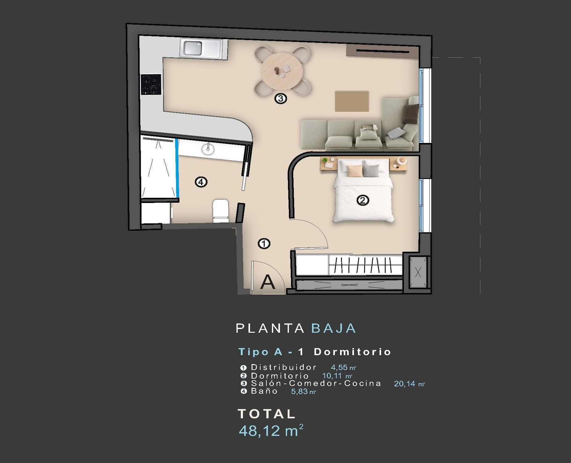 For sale - 1 Bedroom 1 Bathroom Apartment in Torrevieja - Centro  - Alicante