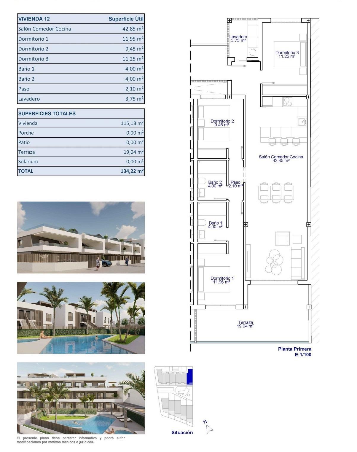 For sale - 3 Bedroom 2 Bathroom Apartment in Pilar de La Horadada - pueblo  - Alicante