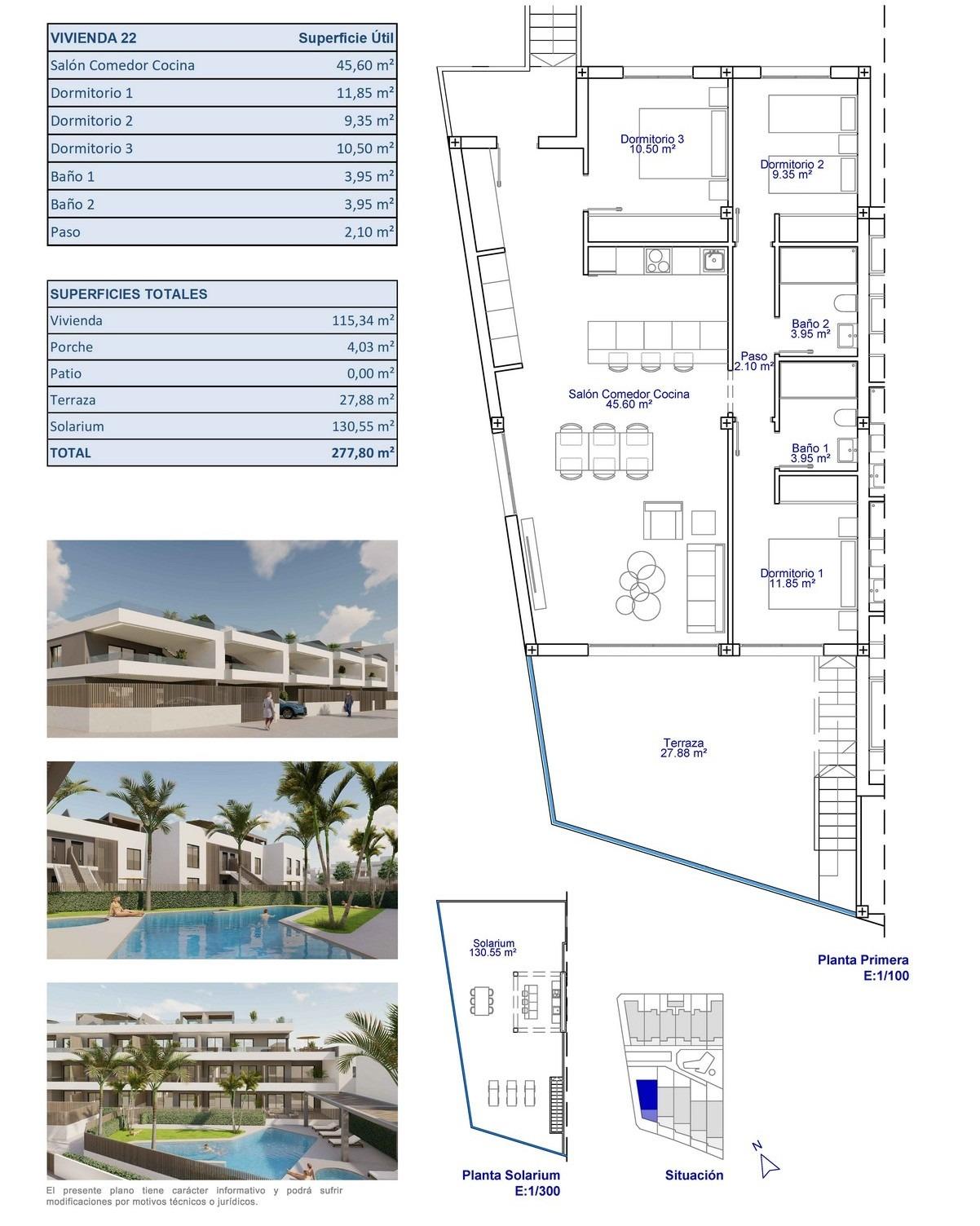 For sale - 3 Bedroom 2 Bathroom Bungalow in Pilar de La Horadada - pueblo  - Alicante