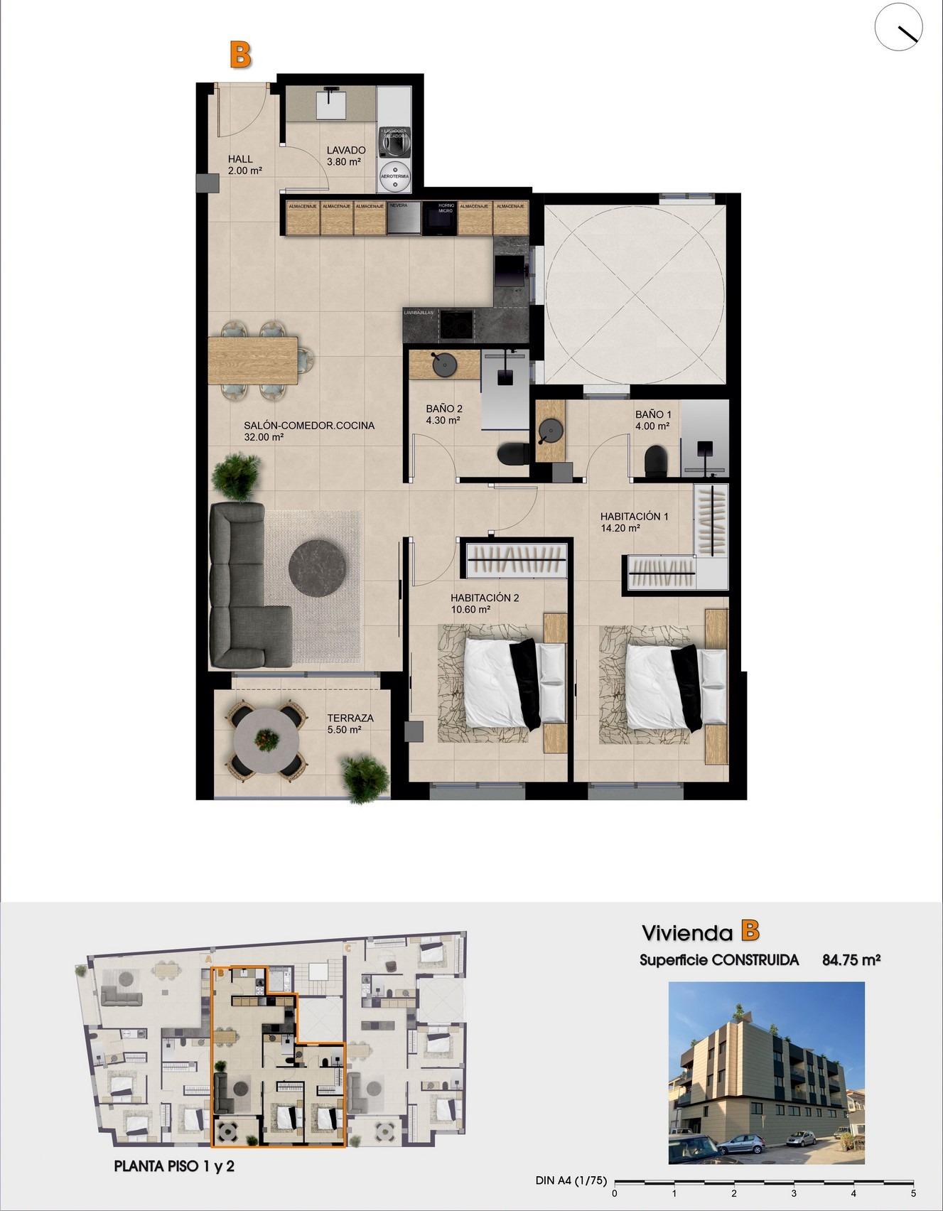 For sale - 2 Bedroom 2 Bathroom Penthouse in Catral - pueblo  - Alicante