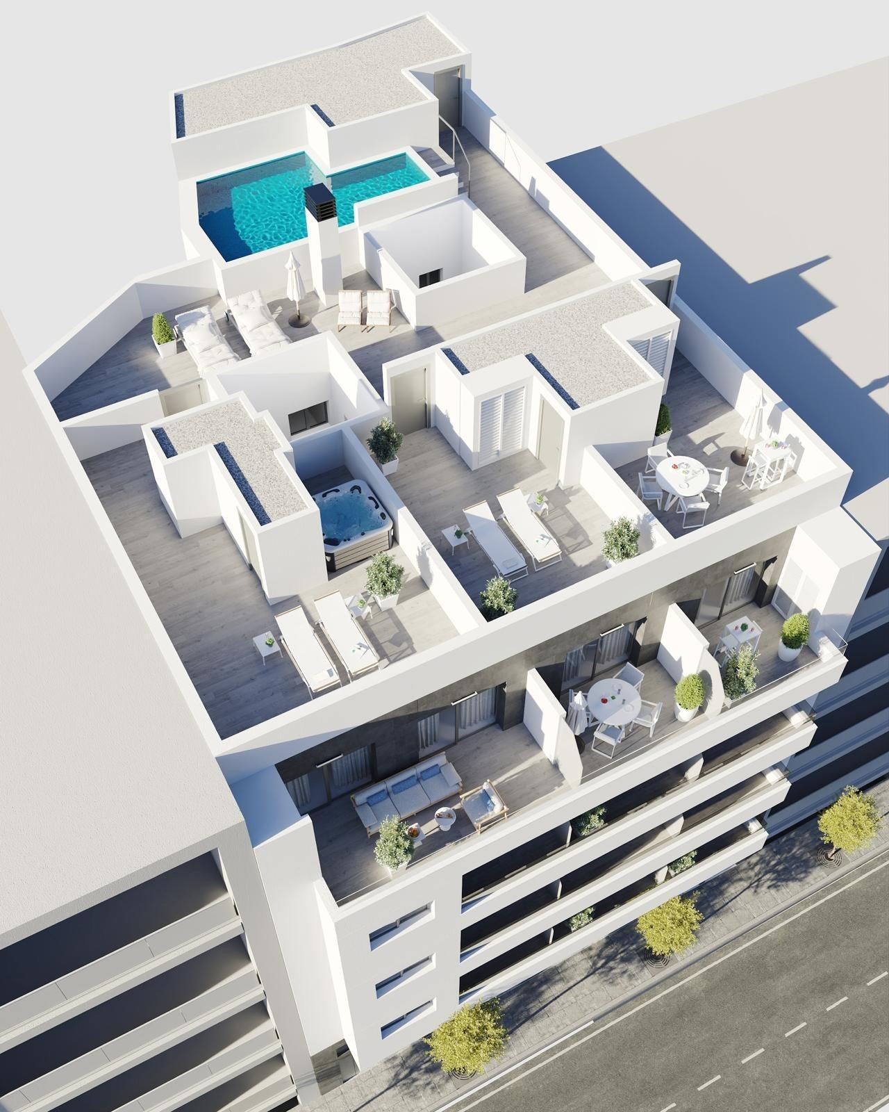 For sale - 3 Bedroom 2 Bathroom Penthouse in Torrevieja - Centro  - Alicante