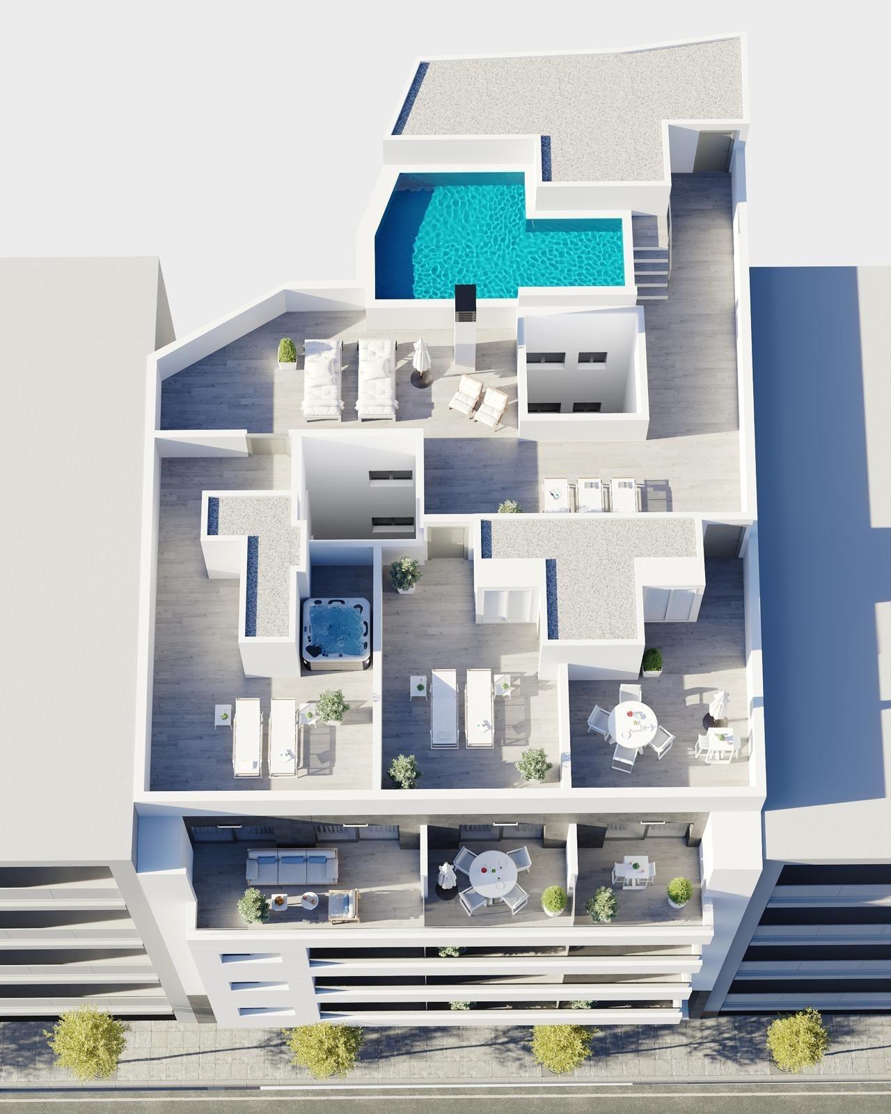 For sale - 3 Bedroom 2 Bathroom Penthouse in Torrevieja - Centro  - Alicante