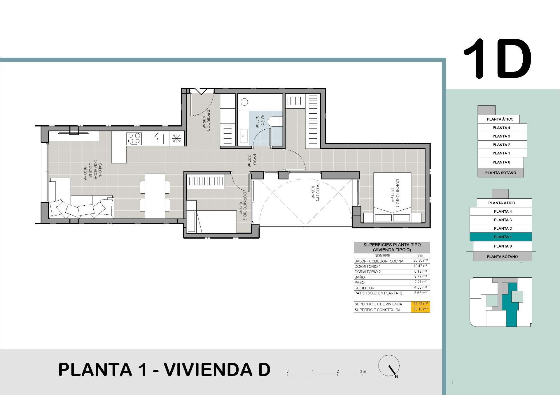 For sale - 2 Bedroom 1 Bathroom Apartment in Torrevieja - El acequión  - Alicante