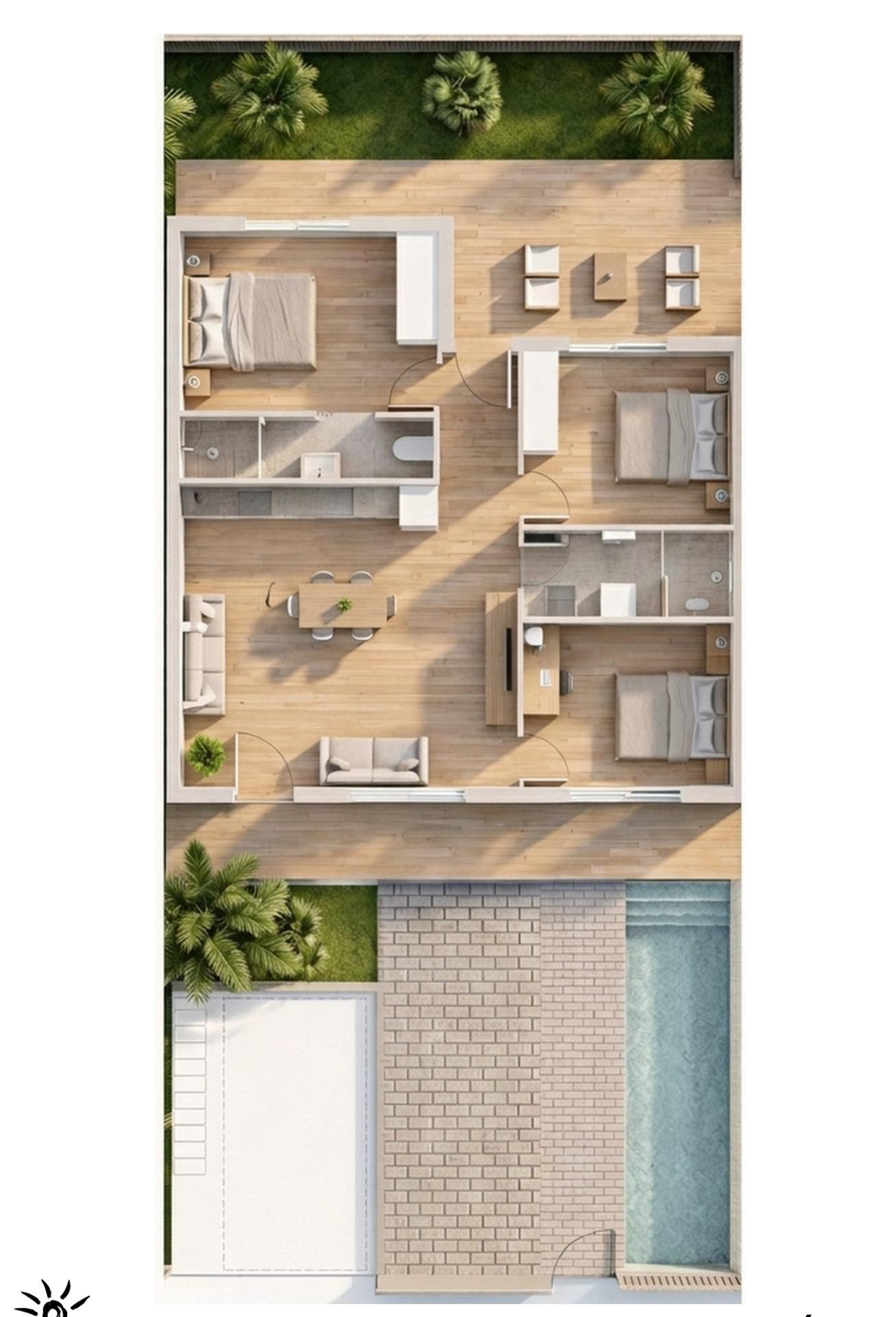 For sale - 3 Bedroom 2 Bathroom Bungalow in Pilar de La Horadada - parques de Andromeda  - Alicante