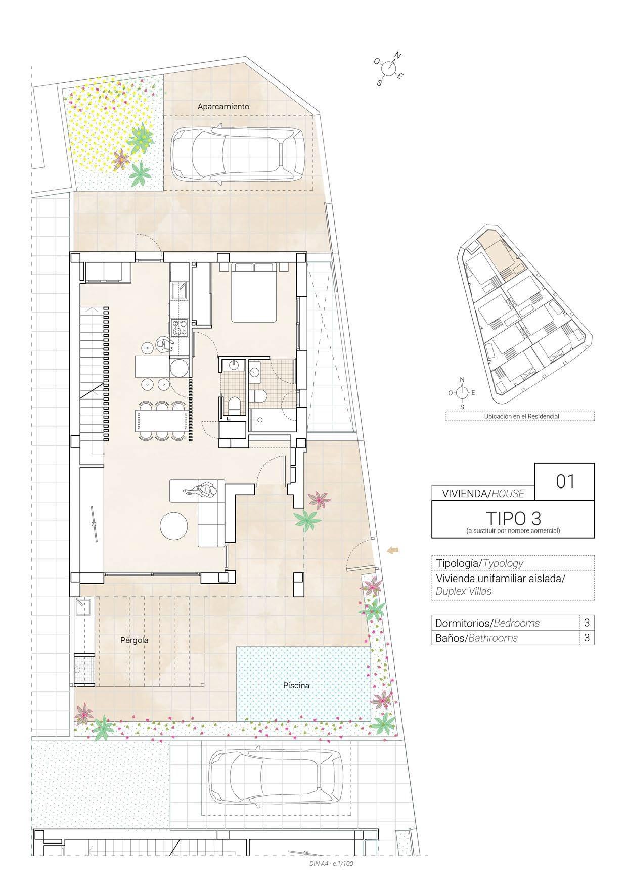 New Build - 3 Bedroom 3 Bathroom Villa in Hondón de las Nieves - Centro  - Alicante