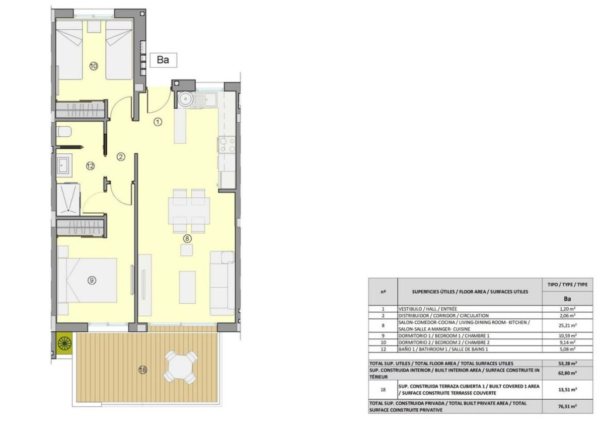 For sale - 2 Bedroom 2 Bathroom Apartment - Middle Floor Apartment in Orihuela - Villamartin  - Alicante