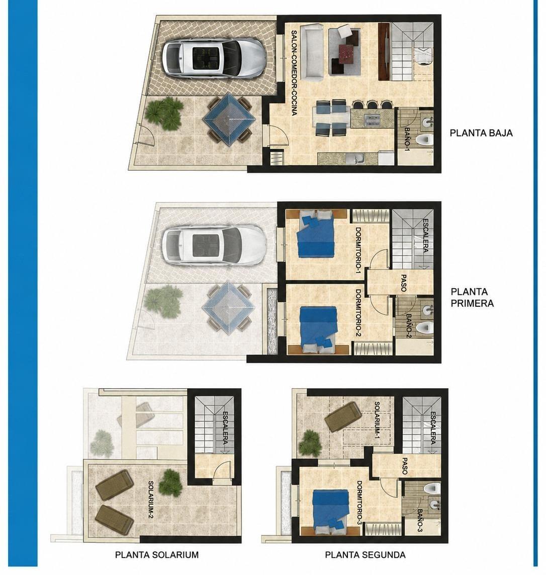 For sale - 3 Bedroom 3 Bathroom Terraced house in Orihuela Costa - Las Filipinas  - Alicante