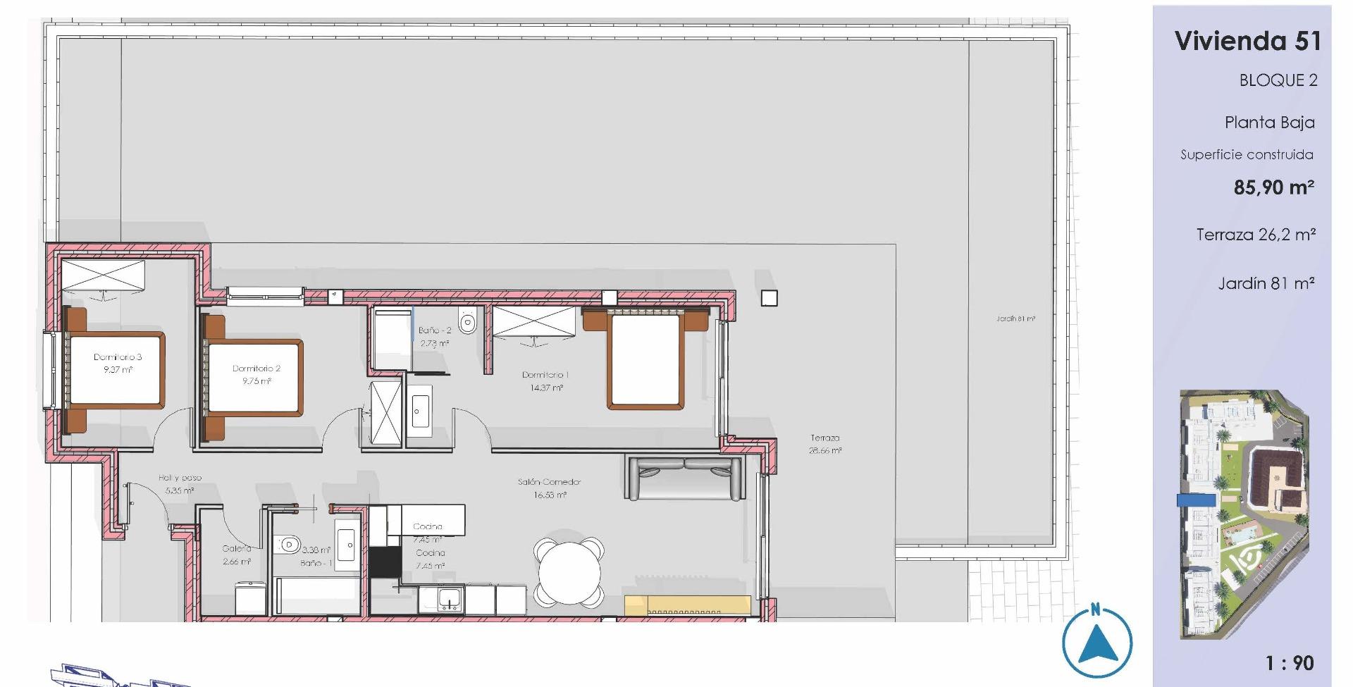 For sale - 3 Bedroom 2 Bathroom Apartment in Guardamar del Segura - El Raso  - Alicante