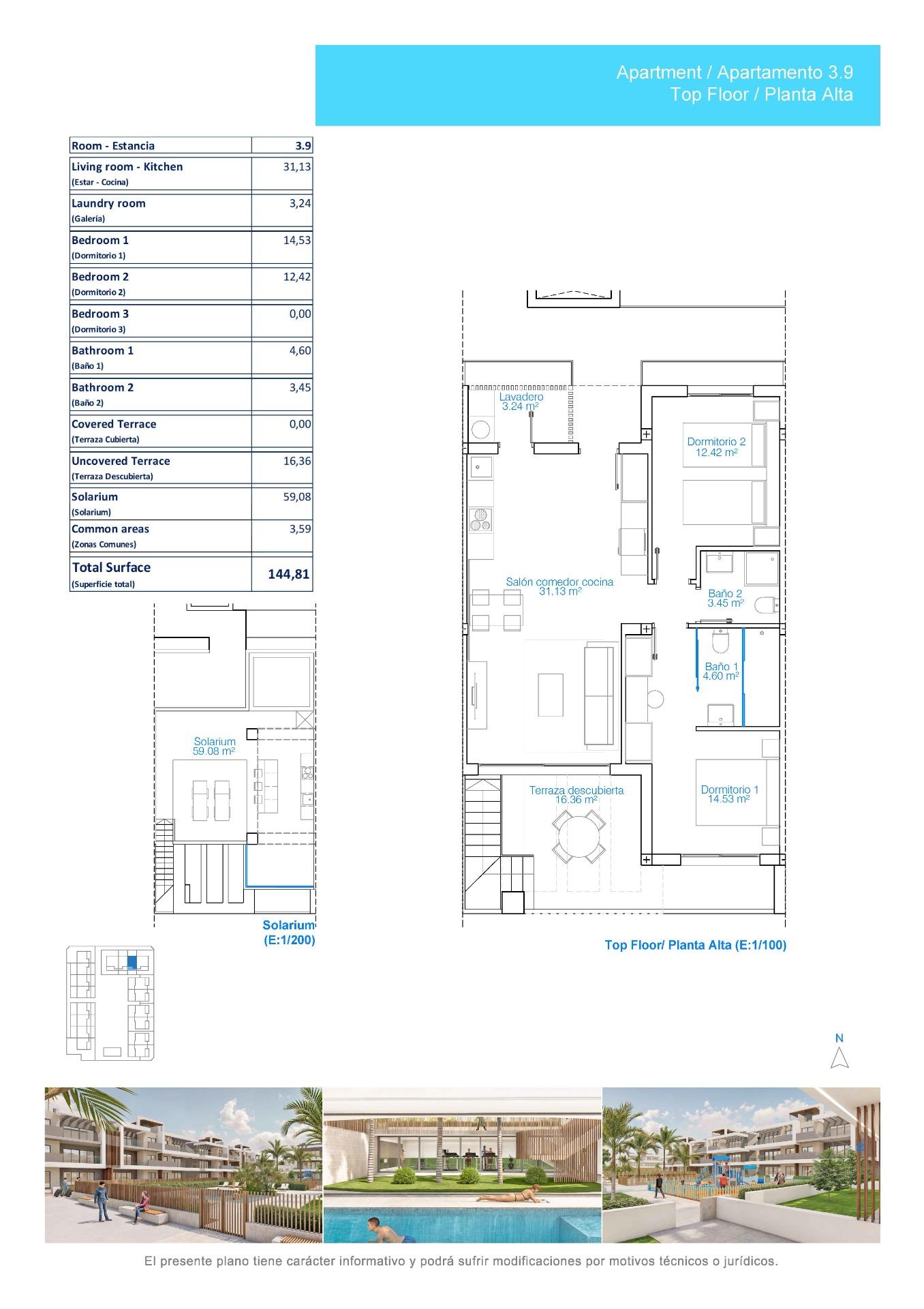 For sale - 2 Bedroom 2 Bathroom Penthouse in Pilar de La Horadada - Playa de las Higuericas  - Alicante