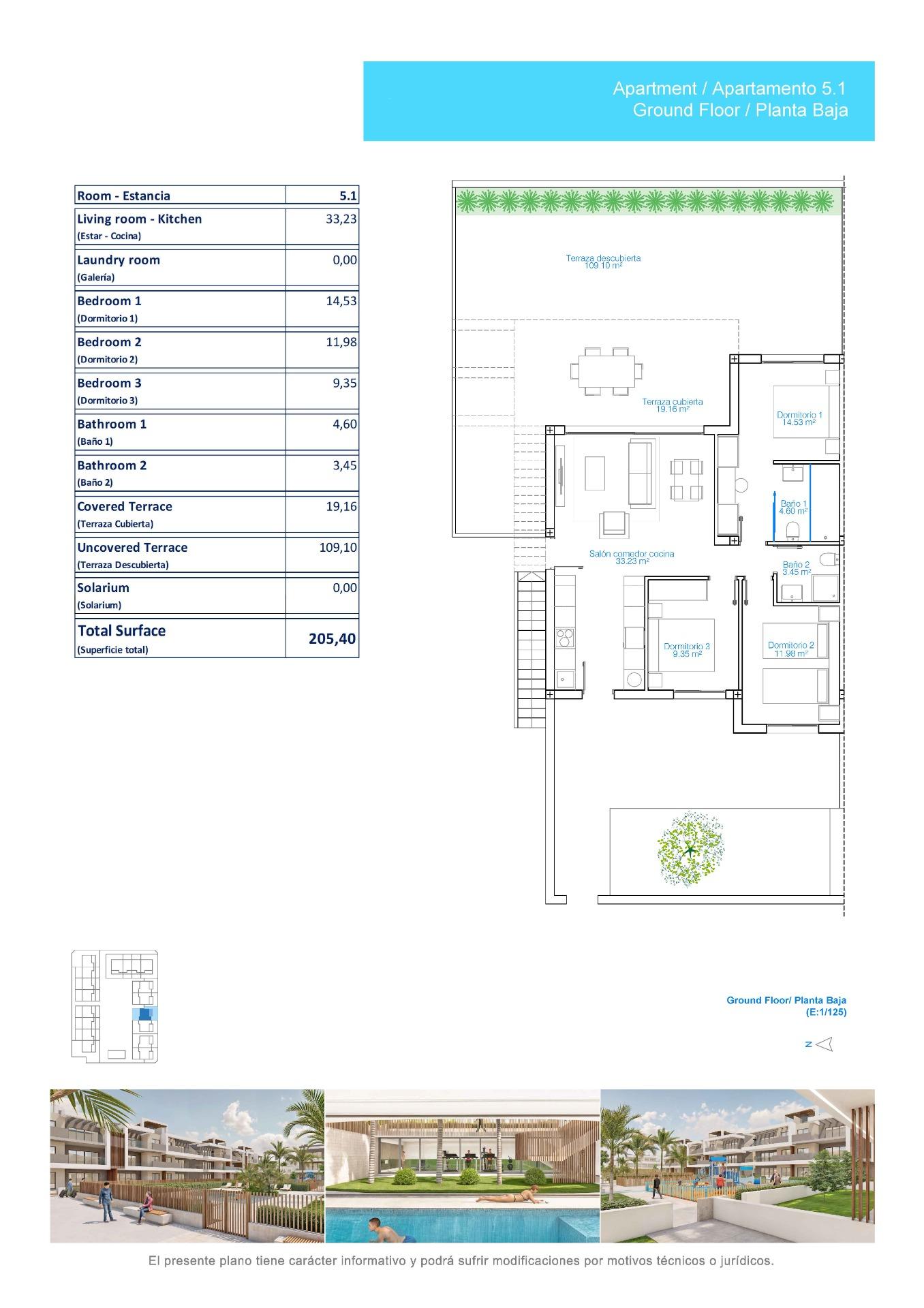 For sale - 3 Bedroom 2 Bathroom Bungalow in Pilar de La Horadada - Playa de las Higuericas  - Alicante