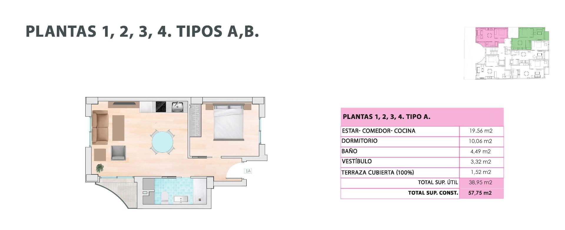For sale - 1 Bedroom 1 Bathroom Penthouse in Guardamar del Segura - Pueblo  - Alicante