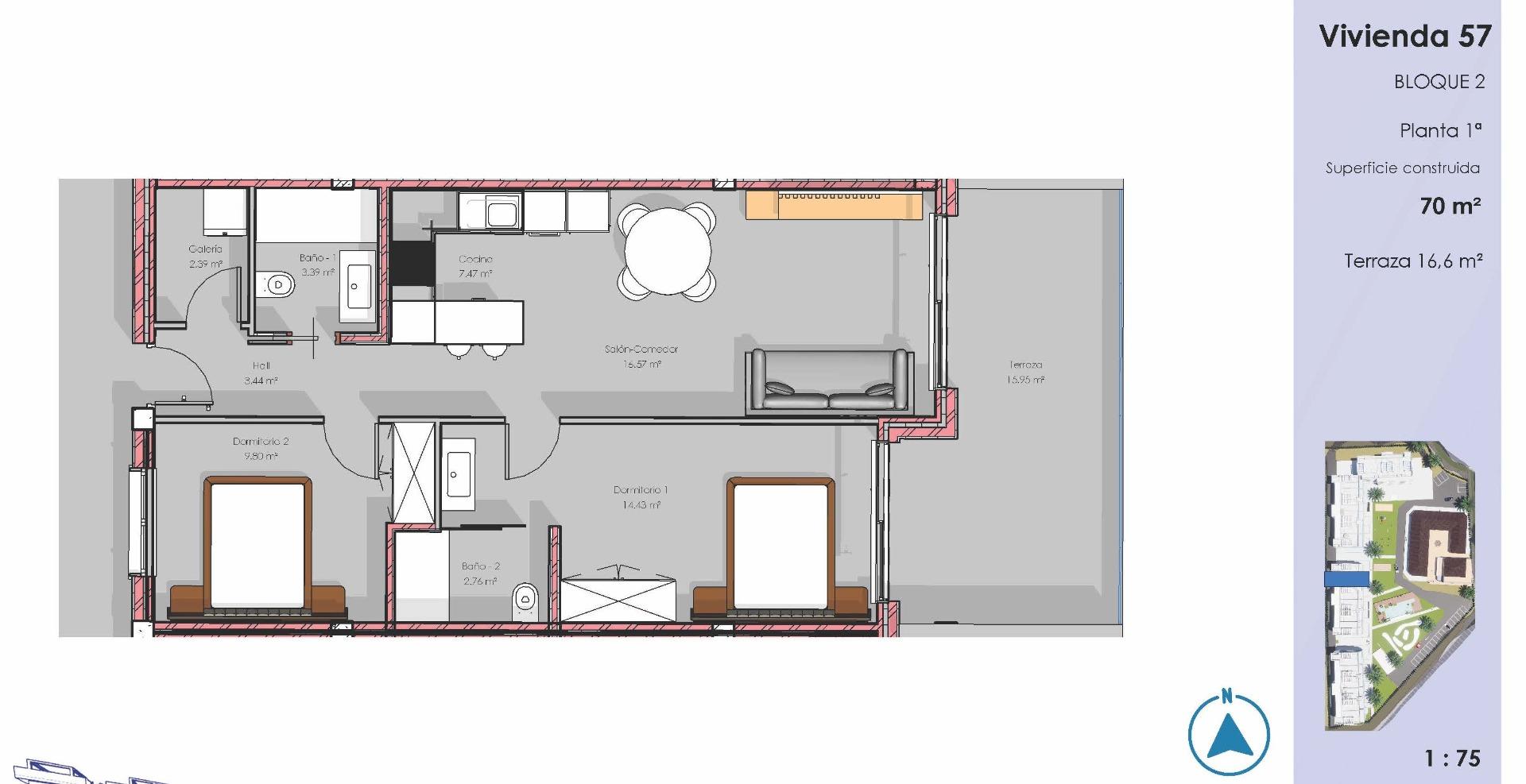 For sale - 2 Bedroom 2 Bathroom Apartment in Guardamar del Segura - El Raso  - Alicante
