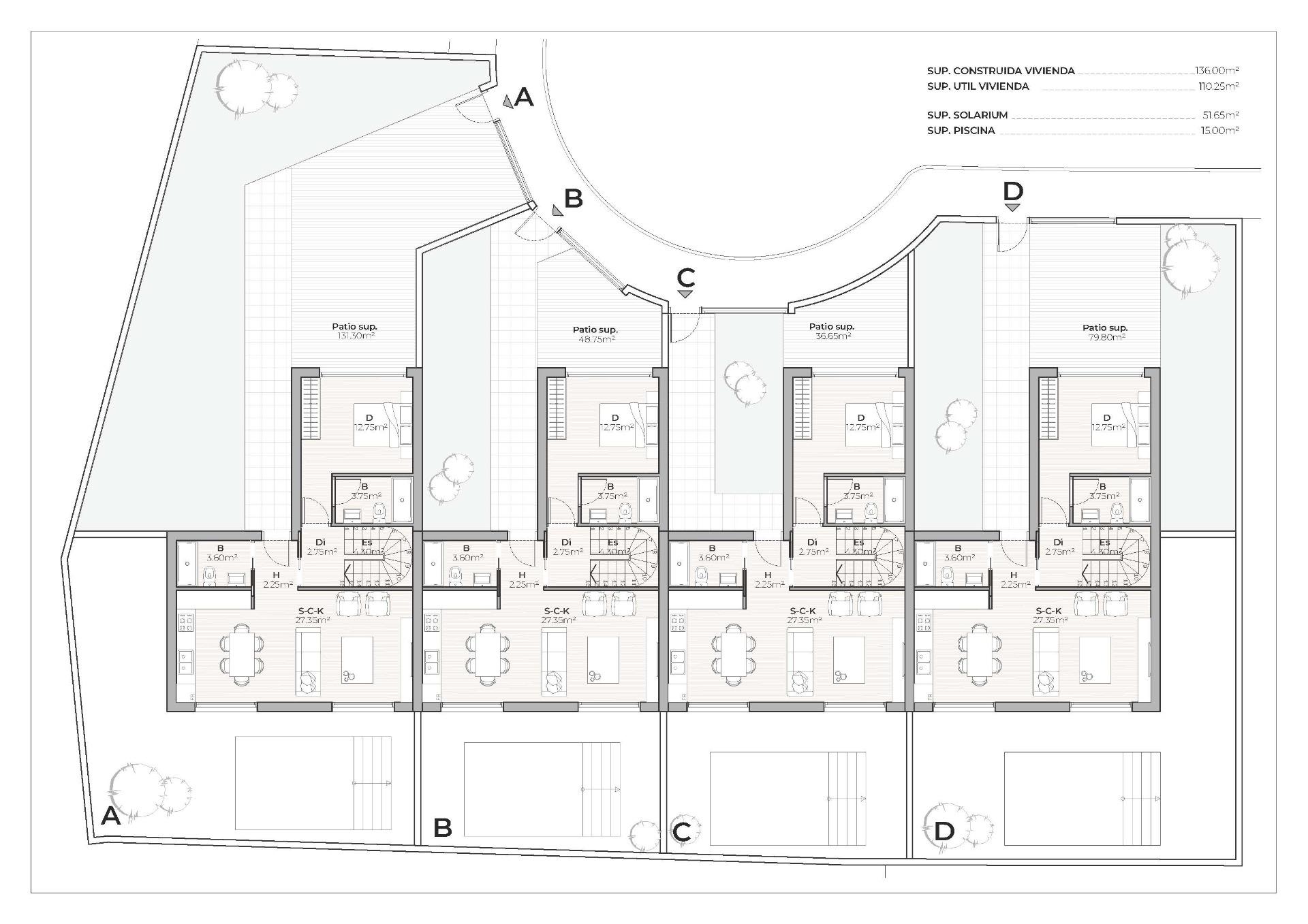 New Build - 3 Bedroom 3 Bathroom Town House in Mazarron - Country Club  - Murcia