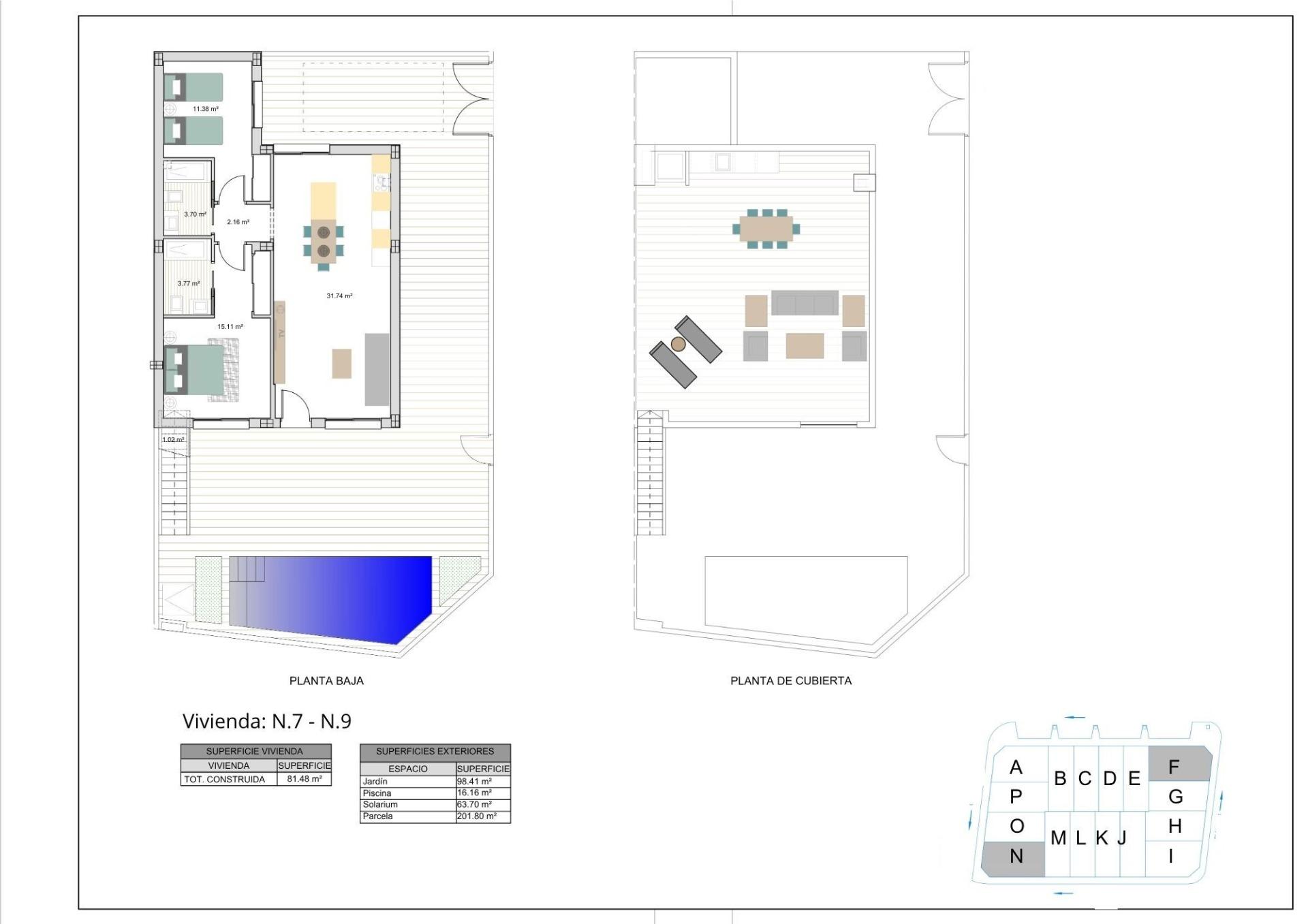 New Build - 2 Bedroom 2 Bathroom Villa in Torre Pacheco - El Alba  - Murcia