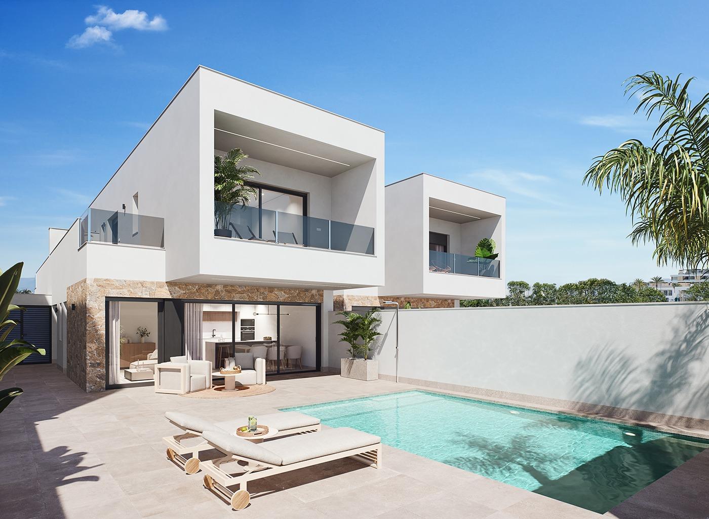 New Build - 3 Bedroom 3 Bathroom Villa in San Pedro del Pinatar - Los Antolinos  - Murcia
