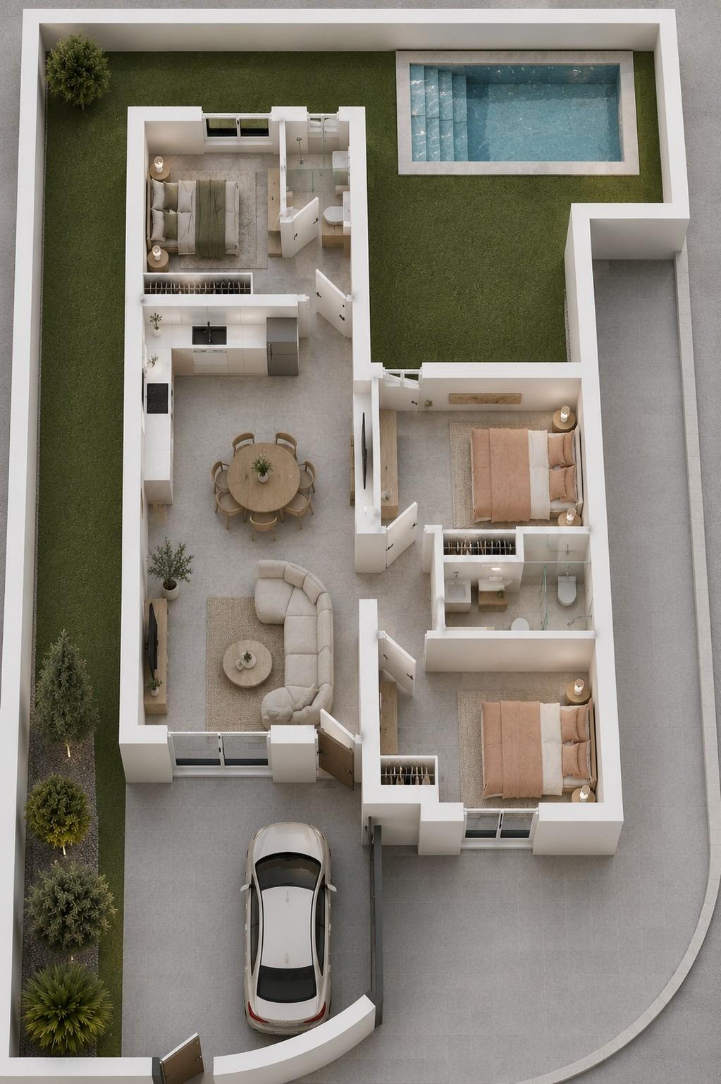 New Build - 3 Bedroom 2 Bathroom Villa in Mazarron - Country Club  - Murcia