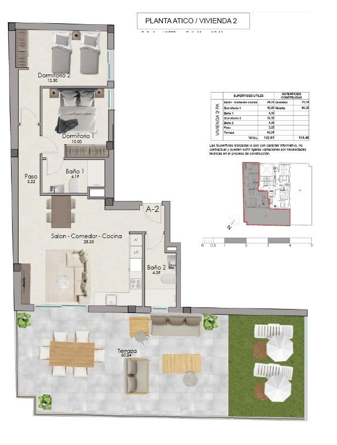 For sale - 2 Bedroom 2 Bathroom Penthouse in Santa Pola - Centro  - Alicante