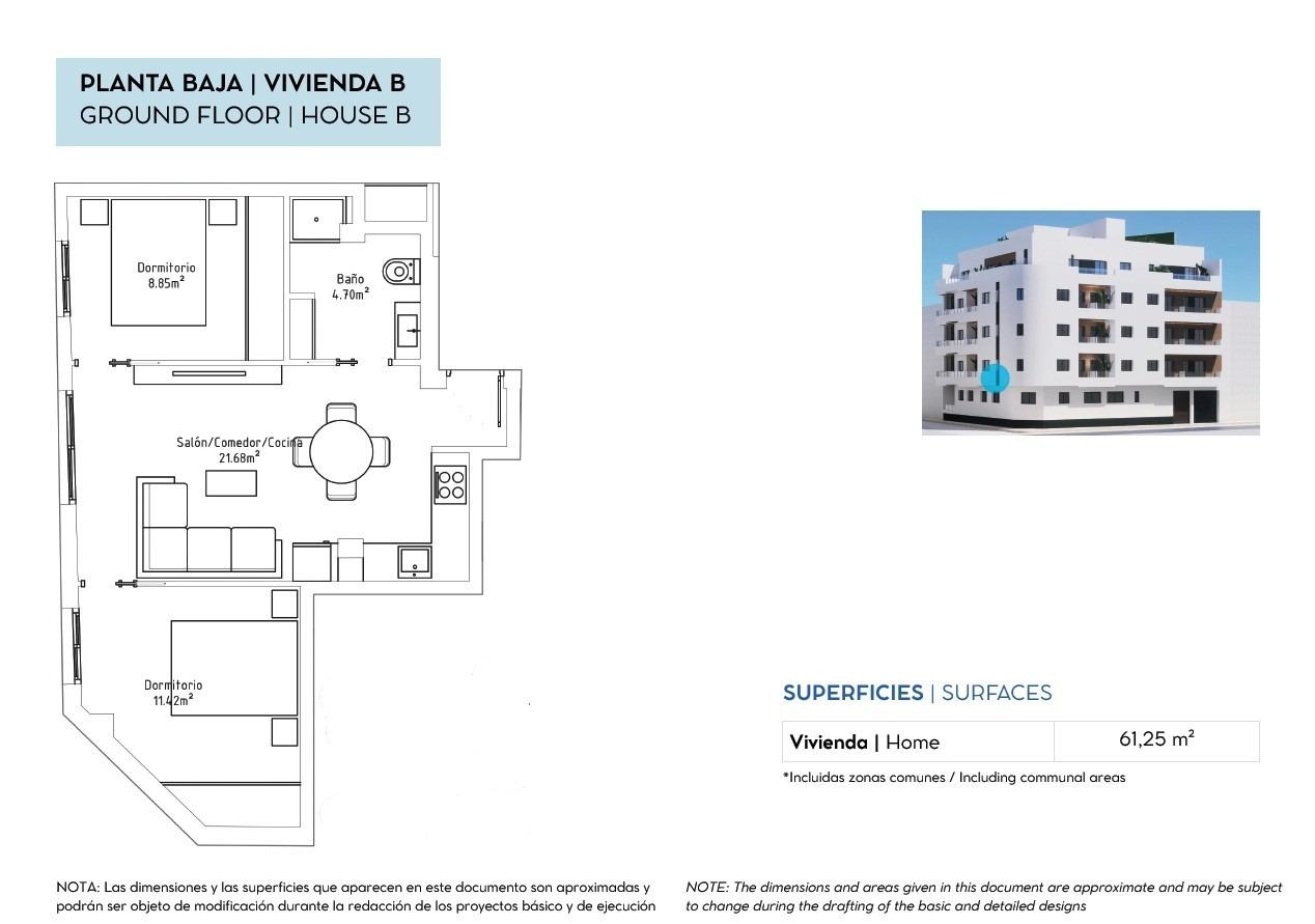 For sale - 2 Bedroom 1 Bathroom Apartment in Torrevieja - Centro  - Alicante