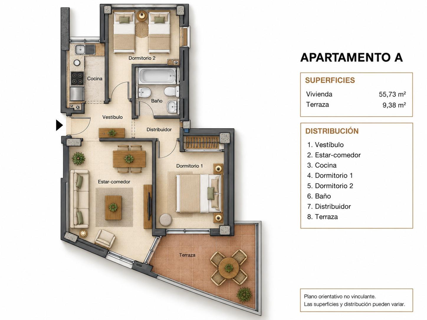 For sale - 2 Bedroom 1 Bathroom Apartment in Torrevieja - Playa Del Cura  - Alicante