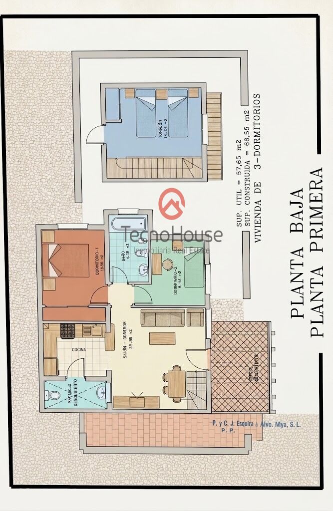 For sale - 3 Bedroom 3 Bathroom Semi Detached in Orihuela Costa - Playa Flamenca  - Alicante